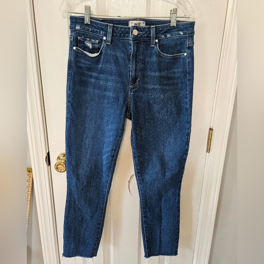 PAIGE Blue Cropped Ankle Jeans Size 30